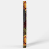 Roest kleur  bloemenprint samsung galaxy hoesje (Rechterkant)