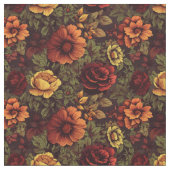 Roest kleur bloemenprint stof (Close Up)
