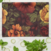 Roest kleur bloemenprint theedoek (Gevouwen)
