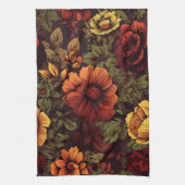 Roest kleur bloemenprint theedoek (Verticaal)