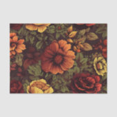 Roest kleur  bloemenprint tissuepapier (Voorkant)