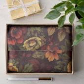 Roest kleur  bloemenprint tissuepapier (Geschenk)