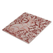 Roest Kleur Konijn & Bladeren Designer Keramische Tegeltje (Zijkant)