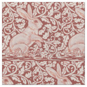 Roest kleur konijn & bladeren designer stof (Close Up)