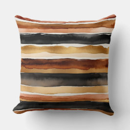 Roest Koffie ivoor en zwarte strepen Kussen