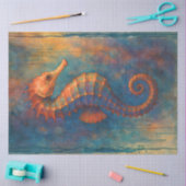 Roest Koraal Zeepaardje | Kust Waterverf Decoupage Tissuepapier (Craft)