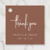 Roest | Modern handgeschreven script trouwkaart be Bedankjes Labels (Voorkant)