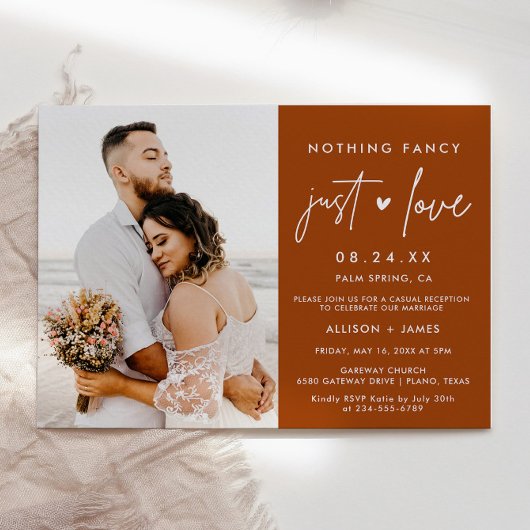 Roest Niks Gewoons Gewoon Verliefd Trouwen Foto Kaart