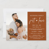 Roest Niks Gewoons Gewoon Verliefd Trouwen Foto Kaart (Voorkant)