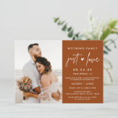 Roest Niks Gewoons Gewoon Verliefd Trouwen Foto Kaart (Staand voorkant)