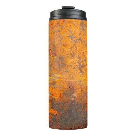 roest op ijzer als achtergrond, abstract, vuil thermosbeker (Voorkant)