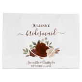 Roest Oranje Boho Rozen Bruidsmeisje Groot Cadeauzakje (Achterkant)