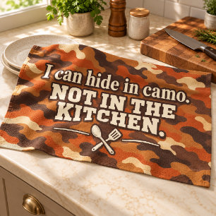 Roest Oranje Camo Grappige Keuken Spreuk Theedoek