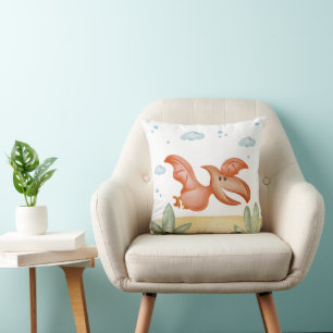 Roest Oranje Dinosaurus Kinderkamer Kussen Cute Pt
