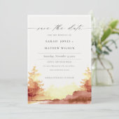 Roest Oranje Geel Aquarel Herfst Bomen Save The Date (Staand voorkant)