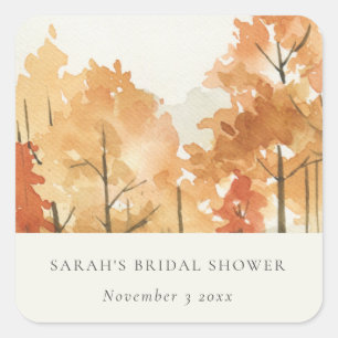 Roest Oranje Geel Herfst Bruidsboeket Shower Vierkante Sticker