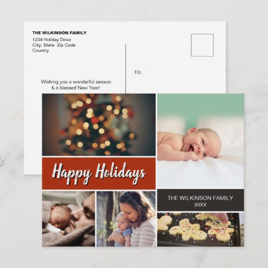 Roest Oranje Prettige feestdagen (Voorkant / Achterkant)