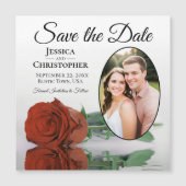 Roest Oranje Roos Save The Date Foto Magneet (Voorkant)