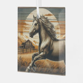 Roest/ paard/western glas ornament (Voorkant links)