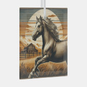 Roest/ paard/western glas ornament (Voorkant Rechts)
