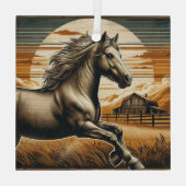 Roest/ paard/western glas ornament (Achterkant)