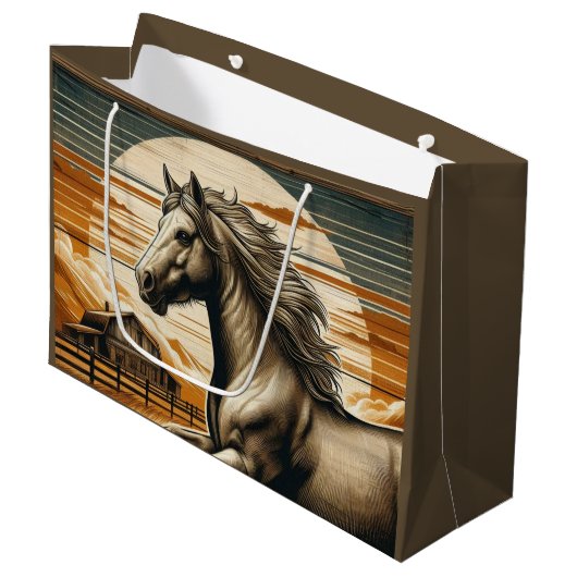 Roest/ paard/western groot cadeauzakje (Voorkant Gekanteld)