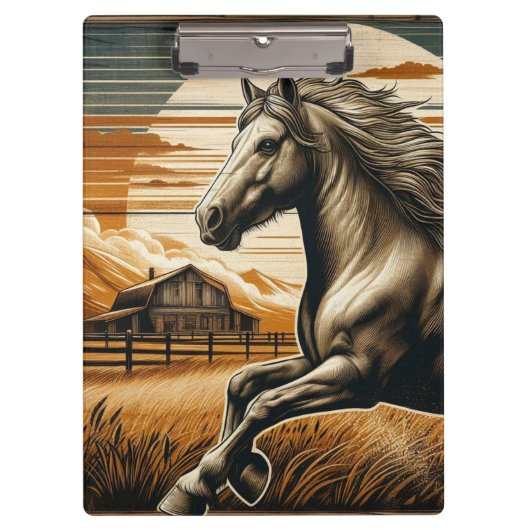 Roest/ paard/western klembord (Voorkant)