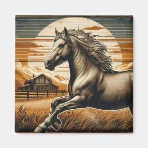 Roest/ paard/western magneet