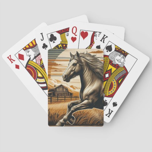 Roest/ paard/western pokerkaarten (Achterkant)