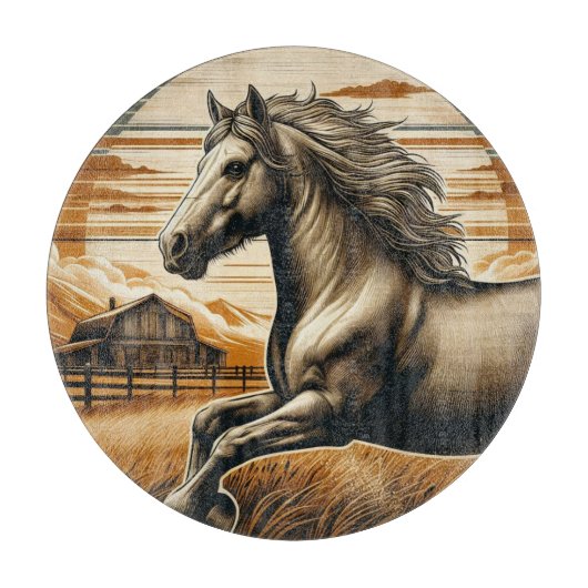 Roest/ paard/western snijplank (Voorkant)