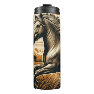 Roest/ paard/western thermosbeker