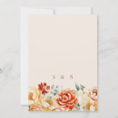 Roest Perzik Beige Romantische Bloemen Huwelijk Kaart (Achterkant)