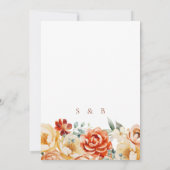 Roest Perzik Beige Wit Romantische Bloemen Huwelij Kaart (Achterkant)