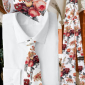 Roest Perzik  Bloemen Stropdas