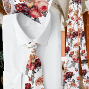 Roest Perzik Bloemen Stropdas