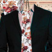 Roest Perzik  Bloemen Stropdas