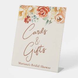 Roest Perzik Bloemen Vrijgezellenfeest Kaarten & G Reclamebord Met Voetstuk