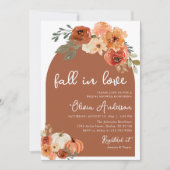 Roest pompoen Herfst in liefde bruids doucheuitnod Kaart (Voorkant)