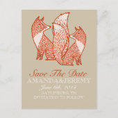 Roest Rode en Ivoor Vossen Bewaar De Datum Aankondigingskaart (Voorkant)