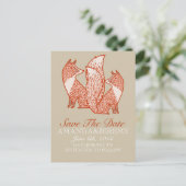Roest Rode en Ivoor Vossen Bewaar De Datum Aankondigingskaart (Staand voorkant)
