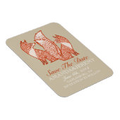 Roest Rode en Ivoor Vossen Bewaar De Datum Magneet (Rechterzijde)