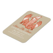 Roest Rode en Ivoor Vossen Bewaar De Datum Magneet (Linkerzijde)