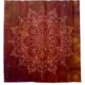 Roest Rood Mandala Goud Glam Modern Chic Douchegordijn (Voorkant)