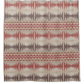 Roest Rood Taupe Beige Donkerbruin Tribal Art Douchegordijn (Voorkant)