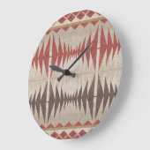 Roest Rood Taupe Beige Donkerbruin Tribal Art Grote Klok (Hoek)