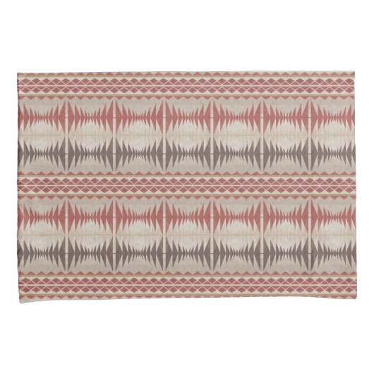 Roest Rood Taupe Beige Donkerbruin Tribal Art Kussensloop (Voorkant-Rechts)