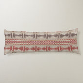 Roest Rood Taupe Beige Donkerbruin Tribal Art Lichaamskussen (Achterkant)