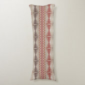 Roest Rood Taupe Beige Donkerbruin Tribal Art Lichaamskussen (Voorkant Verticaal)