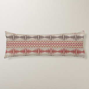 Roest Rood Taupe Beige Donkerbruin Tribal Art Lichaamskussen