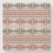 Roest Rood Taupe Beige Donkerbruin Tribal Art Stenen Onderzetter (Voorkant)